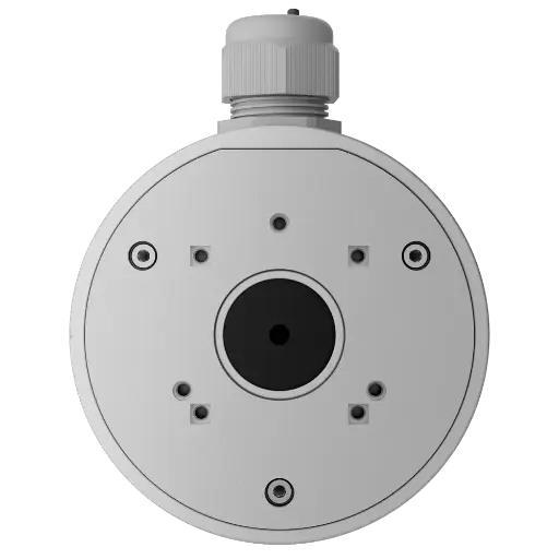 Boite de connexions Pour les caméras Bullet, Dôme et Turret de Ajax Convient pour une utilisation en extérieur Installation dans un plafond ou un mur Y compris le presse-étoupe Couleur blanche